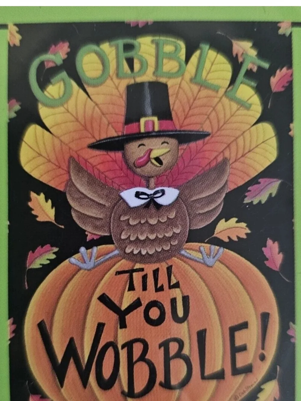 Thanksgiving 'Gobble Till You Wobble' Small Garden Flag - Orange/Black 12.5
